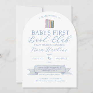 Baby's eerste boek Club Baby shower uitnodiging