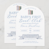 Baby's eerste boek Club Baby shower uitnodiging (Voorkant / Achterkant)