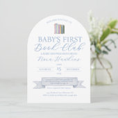 Baby's eerste boek Club Baby shower uitnodiging (Staand voorkant)