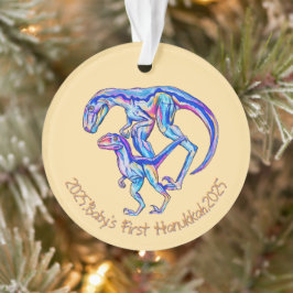 Baby's eerste Chanoeka 2025 Unisex Velociraptor Ornament