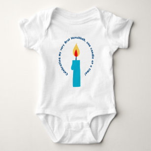 Baby's eerste Chanoeka-kaars Schattige Funny Baby  Romper