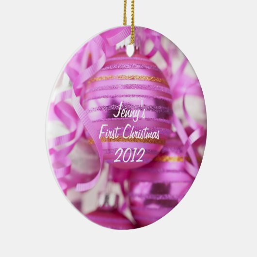 Baby's eerste Christimas Keramisch Ornament (Rechts)