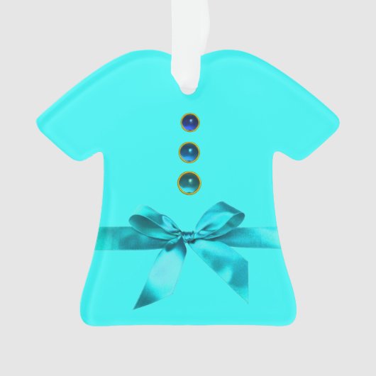 BABY'S EERSTE CHRISTMAS Blue Ribbon Baby Boy Ornament (voorkant)