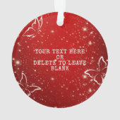 BABY'S EERSTE CHRISTMAS Butterfly Foto Red Ornament (achterkant)