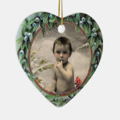 BABY'S EERSTE CHRISTMAS-HARTFOONTEMPLATE KERAMISCH ORNAMENT (Rechts)