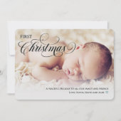 Baby's eerste Christmas Heart Flat Holiday Kaart (Voorkant)