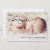 Baby's eerste Christmas Heart Flat Holiday Kaart (Voorkant)