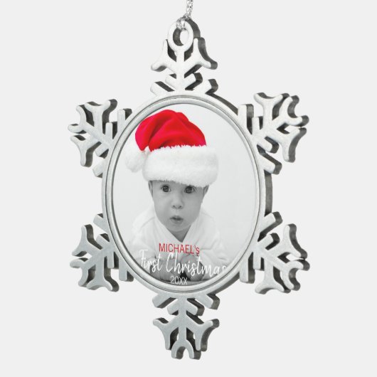 BABY's EERSTE CHRISTMAS Red Tree Ornament | FOTO (Rechts)