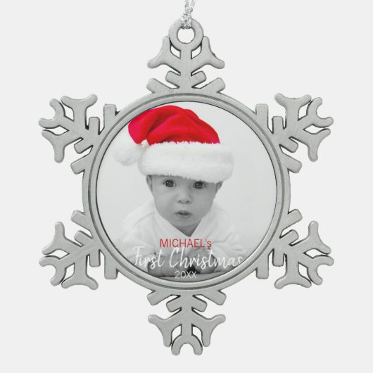 BABY's EERSTE CHRISTMAS Red Tree Ornament | FOTO (Voorkant)