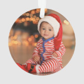 BABY'S EERSTE CHRISTMAS Red White Snowflake 2 Foto Ornament (achterkant)