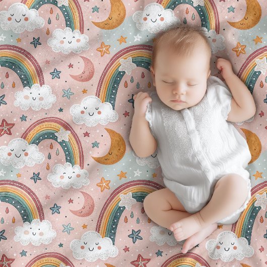 Baby's eerste deken Pastelregenbogen & Knuffels