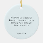 Baby's eerste Easter Elegant Foto Keepsake Blue Keramisch Ornament (Achterkant)