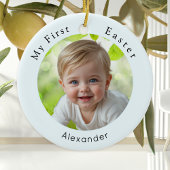Baby's eerste Easter Elegant Foto Keepsake Blue Keramisch Ornament
