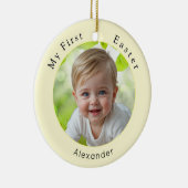 Baby's eerste Easter Elegant Foto Keepsake Geel Keramisch Ornament (Rechts)