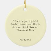 Baby's eerste Easter Elegant Foto Keepsake Geel Keramisch Ornament (Achterkant)