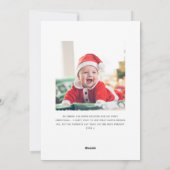 Baby's eerste elegante kerstscript twee foto's feestdagenkaart (Achterkant)