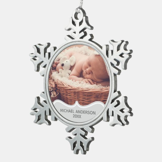 Baby's |Eerste FOTO Keepsake Christmas Ornament (Rechts)