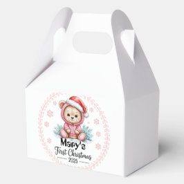 Baby's eerste gepersonaliseerde kerstfavorietendoz bedankdoosjes