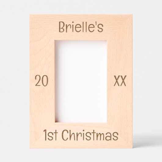 Baby's eerste gepersonaliseerde kerstlaser gegraveerde lijstjes (Voorkant)