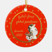 Baby's eerste Global Pandemic 2020 Zebra Gold Keramisch Ornament (Voorkant)
