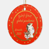 Baby's eerste Global Pandemic 2020 Zebra Gold Keramisch Ornament (Links)