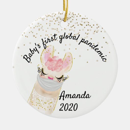 Baby's eerste Global Pandemic Llama 2020 Keramisch Ornament (Voorkant)