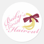 Baby's eerste haircut ronde sticker (Voorkant)