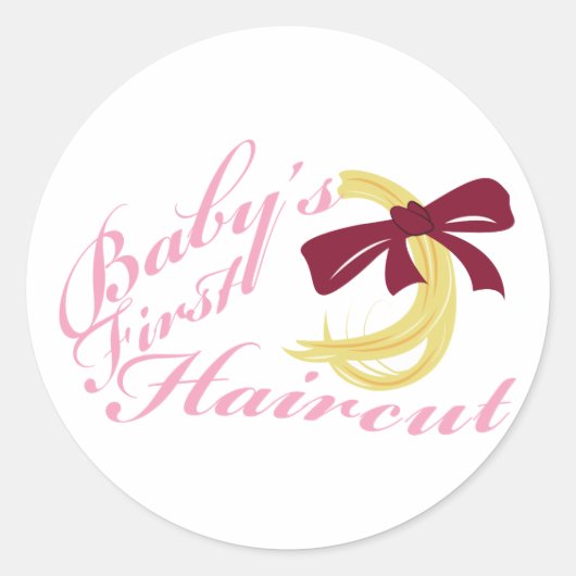 Baby's eerste haircut ronde sticker (Voorkant)