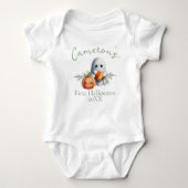 Baby's Eerste Halloween Aangepaste Naam Ghost Romper (Voorkant)