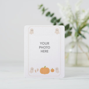 Baby's Eerste Halloween Lieve Geest Pompoen Foto Feestdagenkaart