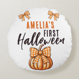 Baby's Eerste Halloween Pompoen Boog Rond Kussen