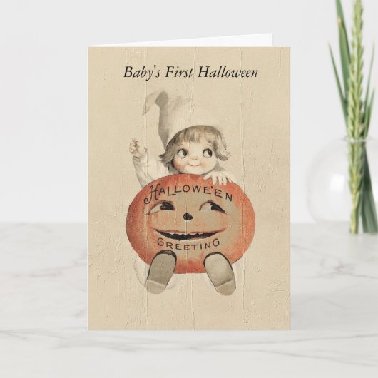  Baby's Eerste Halloween Pompoen Kaart (Voorkant)