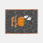 Baby's Eerste Halloween Pompoen Personaliseer Naam Fleece Deken (Voorkant (Horizontaal))
