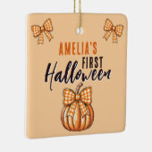 Baby's eerste Halloween Pumpkin Bow Keramisch Ornament (Rechts)