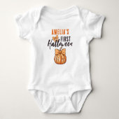 Baby's eerste Halloween Pumpkin Bow Romper (Voorkant)