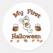 Baby's eerste halloween ronde sticker (Voorkant)