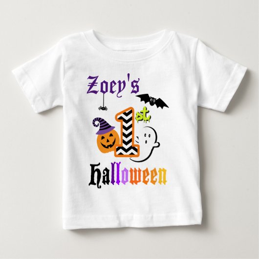 Babys Eerste Halloween Shirt w Pompoen (Voorkant)