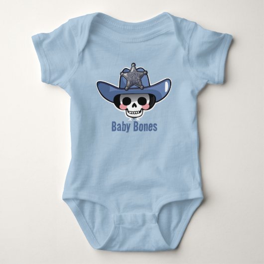 Baby's eerste Halloween, Skeleton Cowboy Baby Bott Romper (Voorkant)