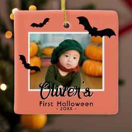 Baby's eerste Halloween Zwarte Vleermuizen Foto Keramisch Ornament