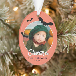 Baby's eerste Halloween Zwarte Vleermuizen Foto Ornament