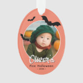 Baby's eerste Halloween Zwarte Vleermuizen Foto Ornament (voorkant)