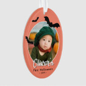 Baby's eerste Halloween Zwarte Vleermuizen Foto Ornament (voorkant)