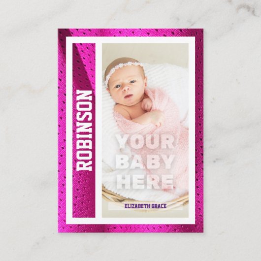 Baby's eerste honkbal Kaart geboorte bekendmaking Contactkaartje (Voorkant)