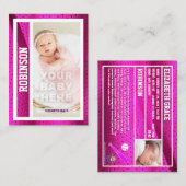 Baby's eerste honkbal Kaart geboorte bekendmaking Contactkaartje (Voorkant / Achterkant)