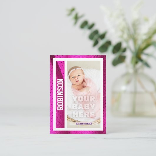 Baby's eerste honkbal Kaart geboorte bekendmaking Contactkaartje (Staand voorkant)