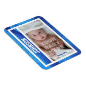 Baby's Eerste Honkbalkaart Blauwe Mesh Ontwerp Magneet (Rechterzijde)