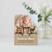 Baby's eerste Instagram-kerstfoto's Burlap Feestdagenkaart (Staand voorkant)