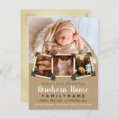 Baby's eerste Instagram-kerstfoto's Burlap Feestdagenkaart (Voorkant / Achterkant)
