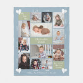 Baby's Eerste Jaar 12 Foto Collage Harten Script Fleece Deken (Voorkant)