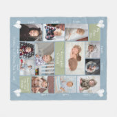 Baby's Eerste Jaar 12 Foto Collage Harten Script Fleece Deken (Voorkant (Horizontaal))